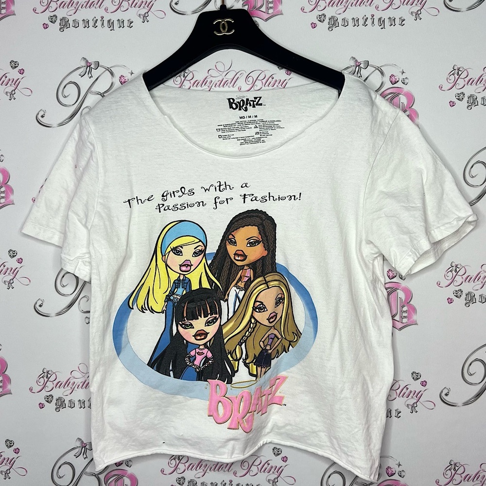 Bratz passion for fashion tshirt white dolls cute y2k vintage Bratz dolls top